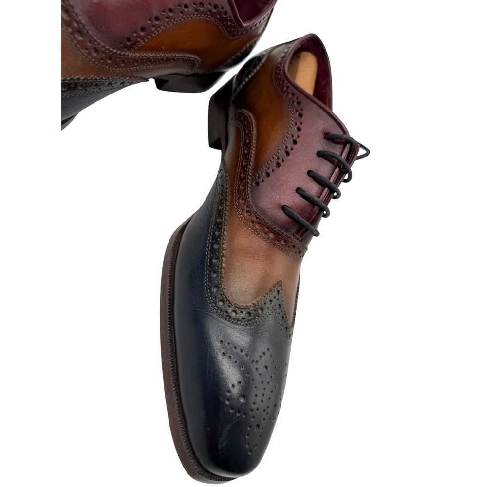 Paul Parkman Wingtip Oxfords Mens 46 Multi Color Excellent Leather Brogue Shoes - Picture 11 of 11